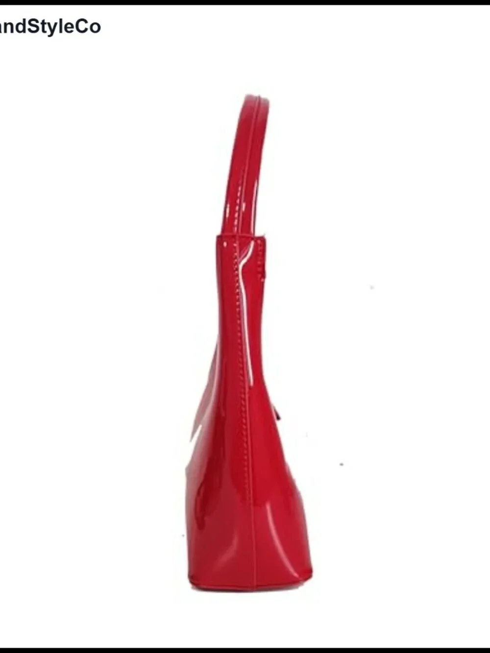Red Faux Leather Hobo Bag with Zipper Closure